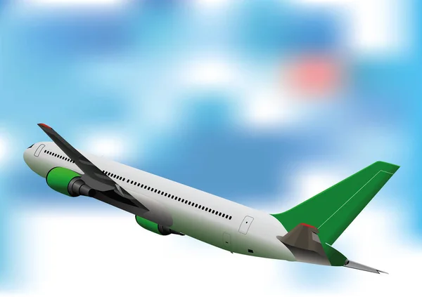 Flugzeug Der Luft Landung Vektor Illustration — Stockvektor
