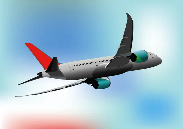 Samolot Powietrzu Lądowanie Ilustracja Wektora — Wektor stockowy