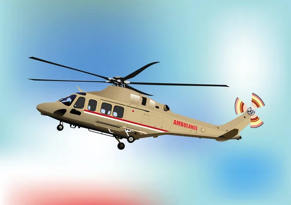 Elicottero Ambulanza Volo Illustrazione Vettoriale — Vettoriale Stock