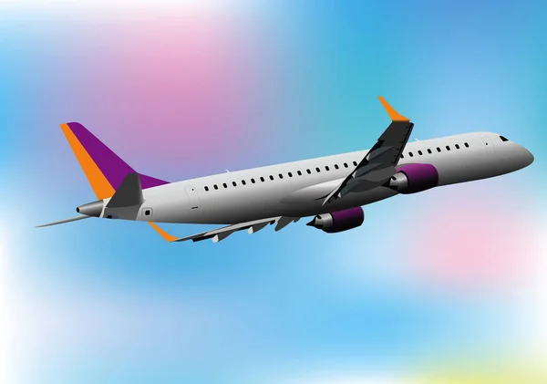 Vliegtuig Lucht Landing Vector Illustratie — Stockvector