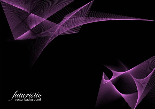 Abstract Zwarte Futuristische Achtergrond Met Fractal Horizon Kleur Vector Illustratie — Stockvector