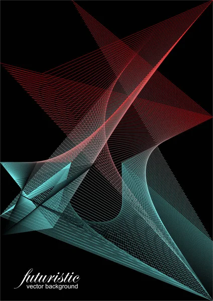 Abstrakt Svart Futuristisk Bakgrund Med Fraktal Horisont Färg Vektor Illustration — Stock vektor