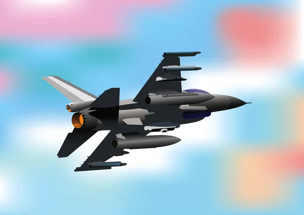 Боевой Самолет Вооружен Векторная Иллюстрация Дизайнеров — стоковый вектор