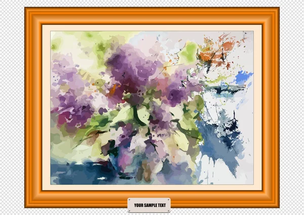 Mooie Kunst Prachtig Schilderij Met Abstracte Bloemen Kleur Vector Illustratie — Stockvector