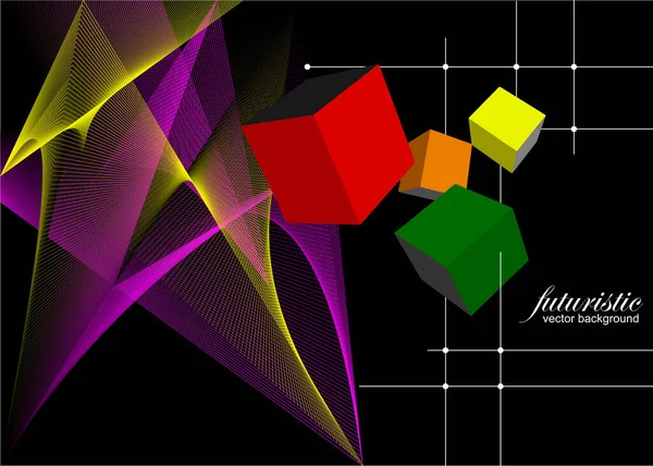 Абстрактный Черный Футуристический Фон Трехмерная Иллюстрация Цветового Вектора — стоковый вектор