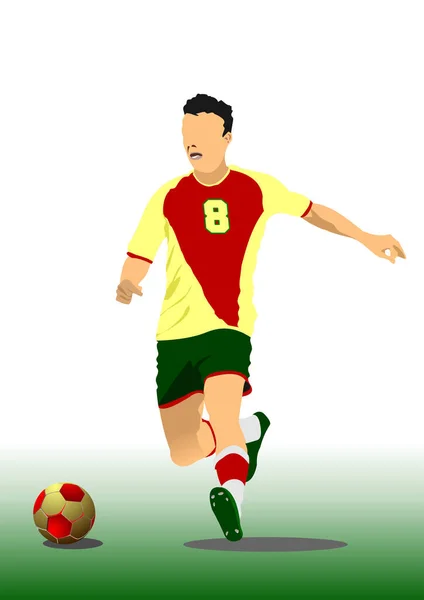足球海报 彩色矢量3D插画给设计师 — 图库矢量图片