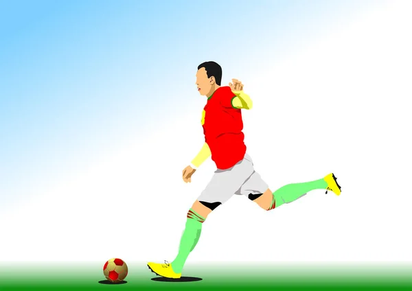 足球海报 设计人员用彩色矢量3D图解 — 图库矢量图片