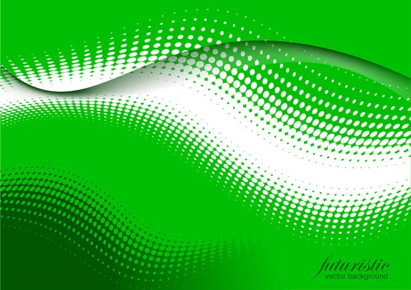 要旨フラクタルな地平線を持つ黒緑の未来的背景 3Dカラーベクトルイラスト — ストックベクタ