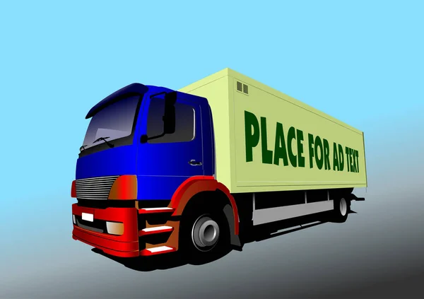 Vector Illustration Truck Road Lorry — Stock Vector