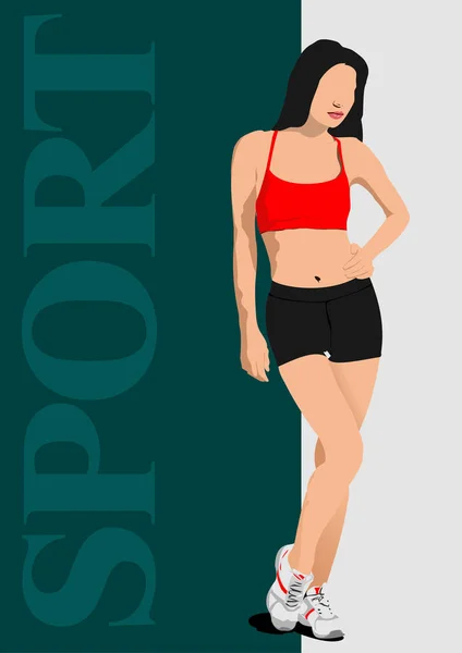 Jeune Athlète Costume Sport Rouge Noir Illustrations Vectorielles — Image vectorielle