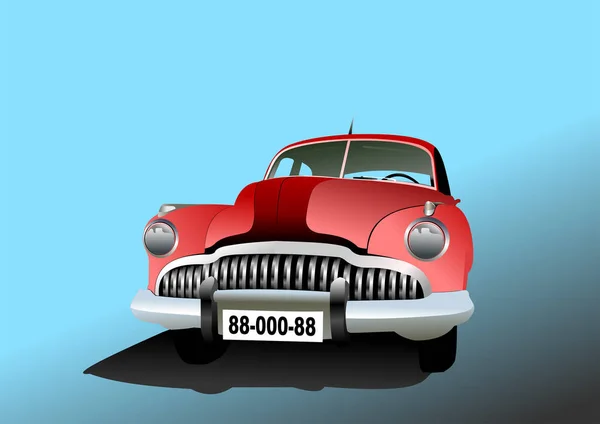 Luxury Old Car Road Vector Illustration — Stock Vector