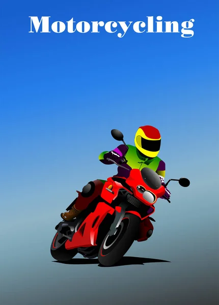 バイクのイメージで空の背景 ベクトル3Dイラスト — ストックベクタ