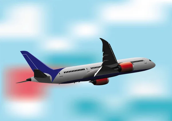 Vliegtuig Lucht Vector Illustratie Voor Ontwerpers — Stockvector