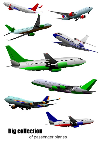 Airplane Silhouettes Vector Color Illustration — Stock Vector