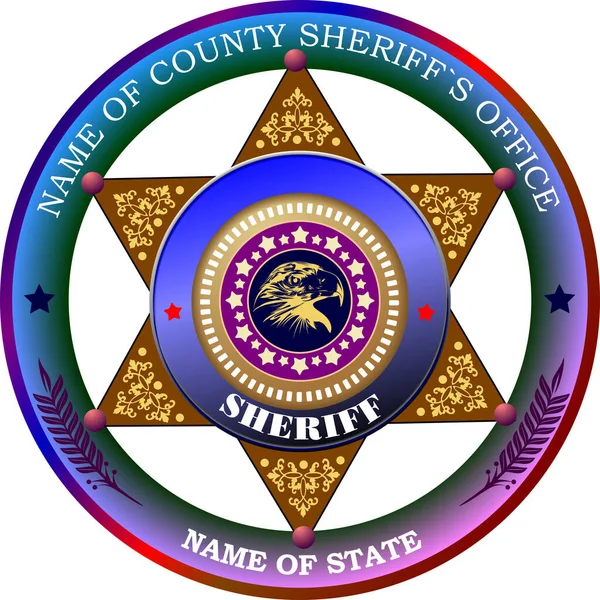 Sheriff Badge White Background Vector Illustration — Stock Vector