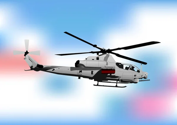 Helicóptero Policía Ilustración Vectorial — Archivo Imágenes Vectoriales