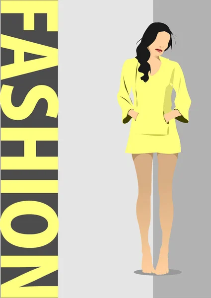 Fashion Woman Silhouette Vector Illustration — Stock Vector