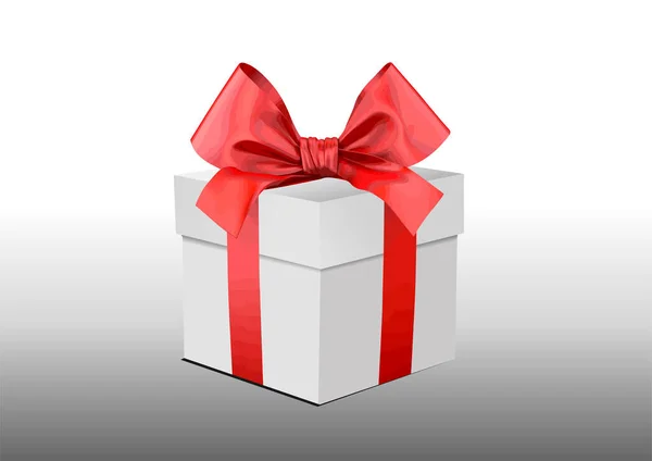 Κουτί Δώρου Κορδέλα Και Φιόγκο Στο Λευκό Φόντο Εικονογράφηση Διάνυσμα — Διανυσματικό Αρχείο