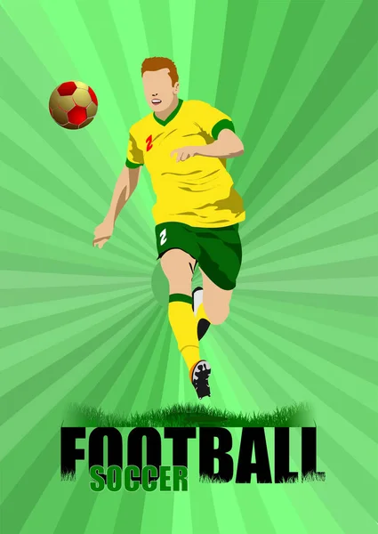 Fußballspiel Plakat Fußball Vektor Farbige Illustration — Stockvektor