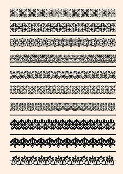 Sammlung Ornamentaler Regellinien Verschiedenen Designstilen — Stockvektor