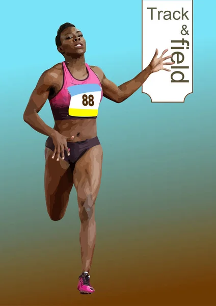 Athlet Sprint Athlétisme Illustration Vectorielle — Image vectorielle