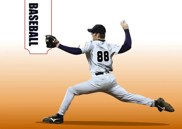 Baseball Játékosok Vector Illusztráció Tervezők Számára — Stock Vector
