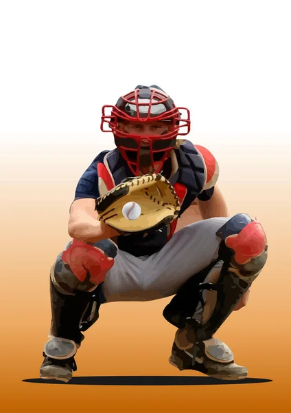 Giocatori Baseball Illustrazione Vettoriale Progettisti — Vettoriale Stock