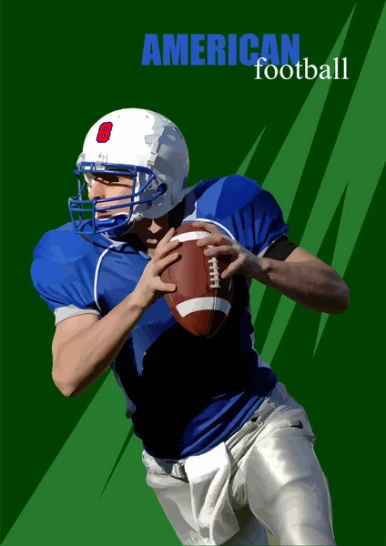 American Football Spieler Image Plakat Vektor Illustration — Stockvektor