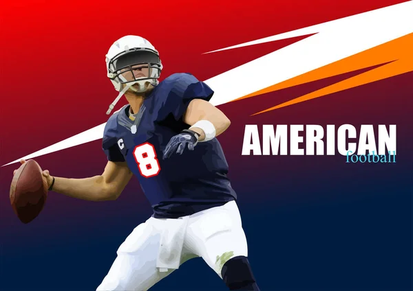 Amerikaans Football Speler Imago Een Affiche Vector Illustratie — Stockvector