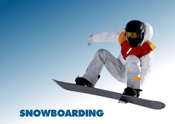 Silueta Niño Snowboard Ilustración Vectorial — Vector de stock