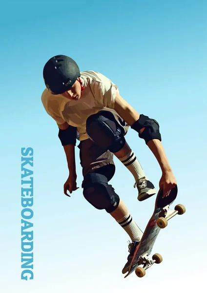 Skater Maschio Cavalca Skateboard Rampa Skate Park Illustrazione Colori Vettoriale — Vettoriale Stock