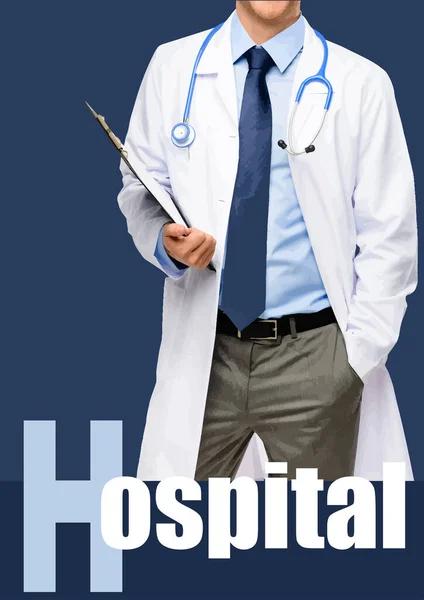Médecin Avec Une Blouse Médecin Illustration Vectorielle — Image vectorielle