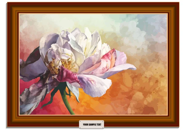 Fin Konst Vacker Målning Med Abstrakta Blommor Färg Vektor Illustration — Stock vektor