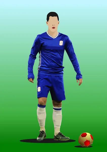 サッカー サッカー のポスター デザイナーのためのカラーベクトル3Dイラスト — ストックベクタ