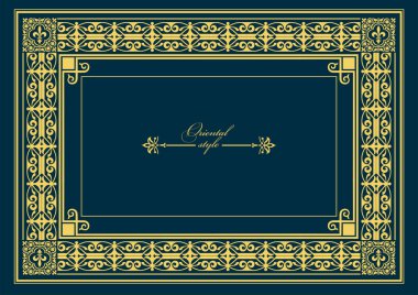 Koyu arkaplanda altın bir süs. Davetiye olarak kullanılabilir