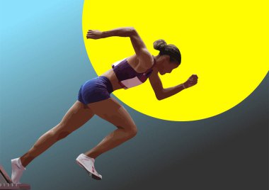 Koşan insanlar. Vektör 3d illüstrasyon