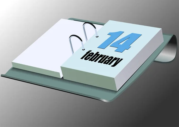 Χρώμα Διανυσματική Απεικόνιση Του Ημερολογίου Γραφείου Φεβρουαρίου Κοιλάδα — Διανυσματικό Αρχείο