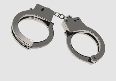 Kapalı kelepçelerin renkli çizimi. Vektör 3d illüstrasyon