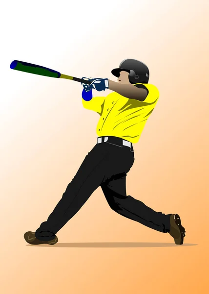 Jugador Béisbol Ilustración Vectorial Para Diseñadores — Archivo Imágenes Vectoriales