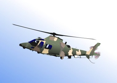 Hava kuvvetleri. Savaş helikopteri. Vektör 3d illüstrasyon