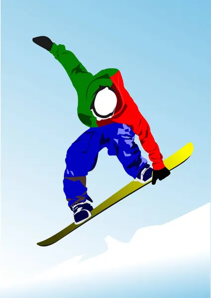 Silueta Niño Snowboard Ilustración Vectorial — Archivo Imágenes Vectoriales