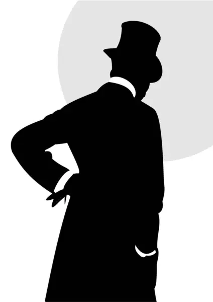 ロンドンのハンサムな紳士 ホワイトブラックベクトルイラスト — ストックベクタ