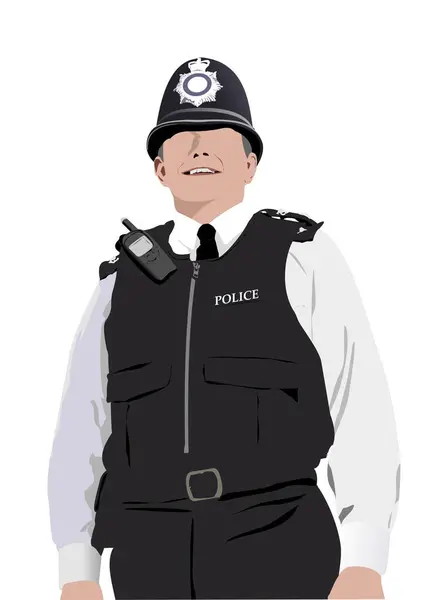 London Policeman Vector Illustration Hand Drawn Illustration — Stock Vector