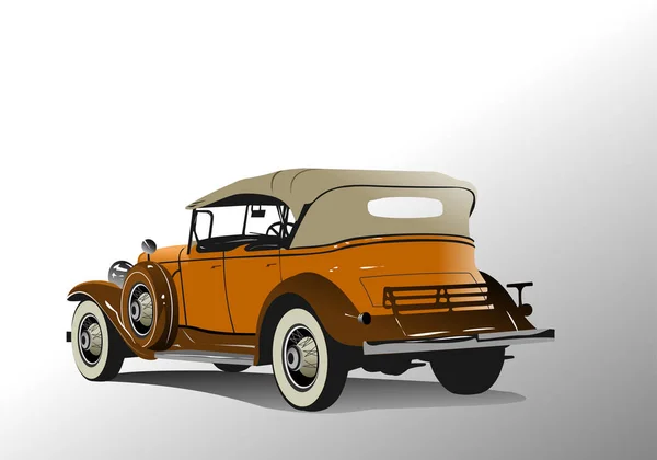 Old Car Vector Illustration Hand Drawn Illustration — Stock Vector