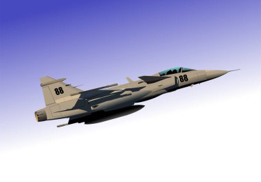 Savaş uçakları. Silahlıyım. Vektör 3d çizim eli