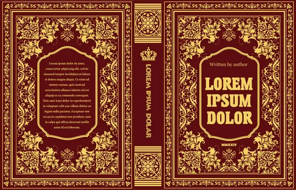 stock vector Ornate leather book cover and Old retro ornament frames. Royal Golden style design. Historical novel. Oriental style Vector illustration. Hand drawn illustration