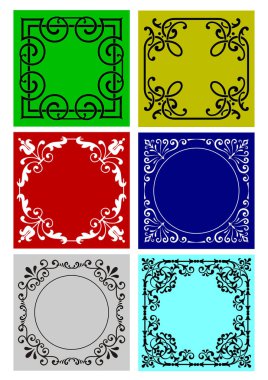 Dekoratif seramik döşemeler. Vektör renk el çizimi illüstrasyonu