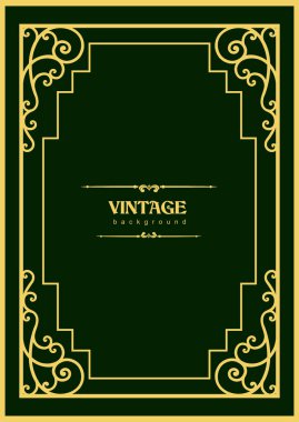 Koyu arkaplanda altın bir süs. Davetiye olarak kullanılabilir