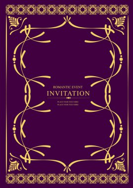 Koyu arkaplanda altın bir süs. Davetiye olarak kullanılabilir