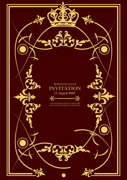 Gold Ornament Dark Background Can Used Invitation Card Book Cover Stock Vector